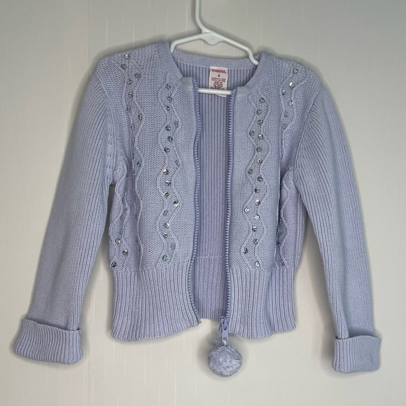 Vintage Gymboree Apre Ski zip up cardigan 2004 Lavender Ribbed Size 4 - Picture 5 of 12